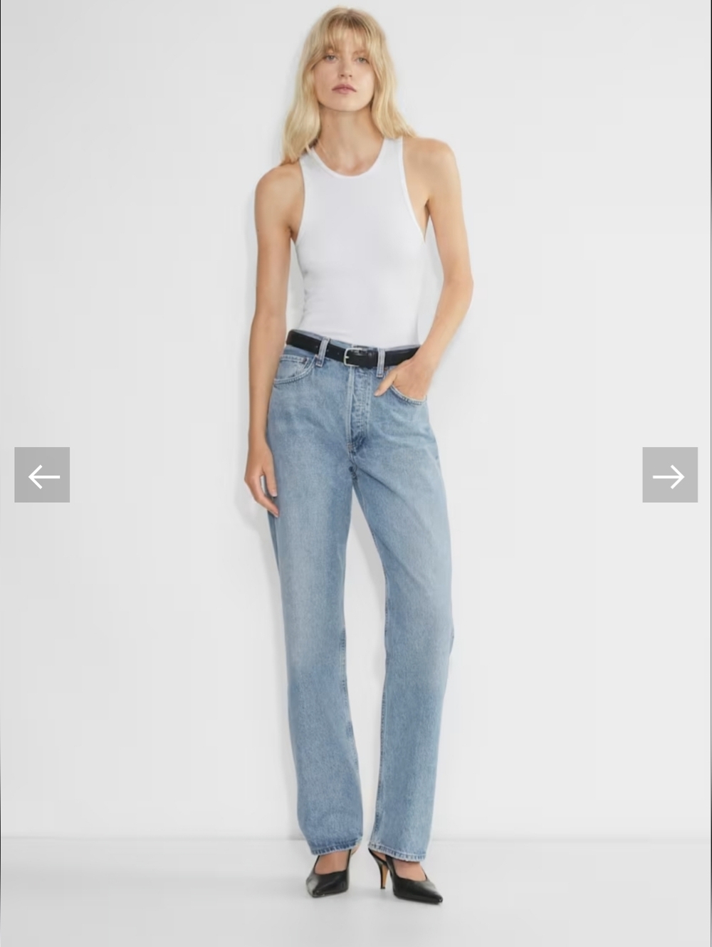 Agolde Kelly Jean High Rise Relaxed Straight Leg Blue Denim Jeans Size 27